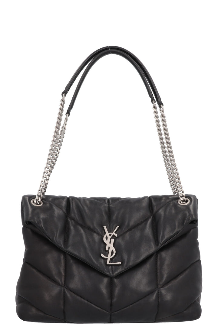 SAINT LAURENT Medium LouLou Puffer Bag Black
