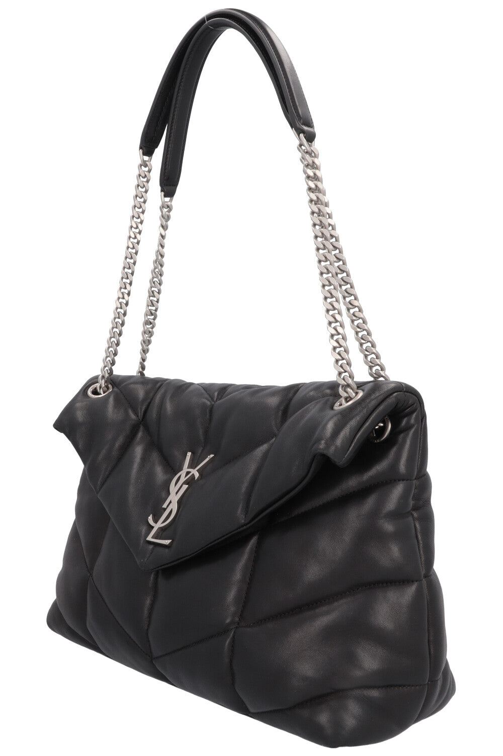 SAINT LAURENT Medium LouLou Puffer Bag Black