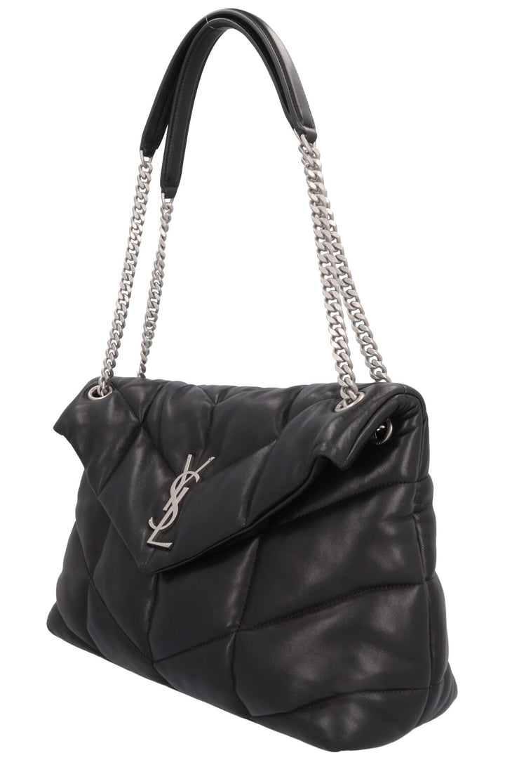 SAINT LAURENT Medium LouLou Puffer Bag Black