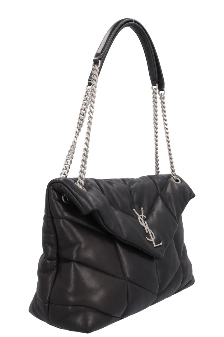 SAINT LAURENT Medium LouLou Puffer Bag Black