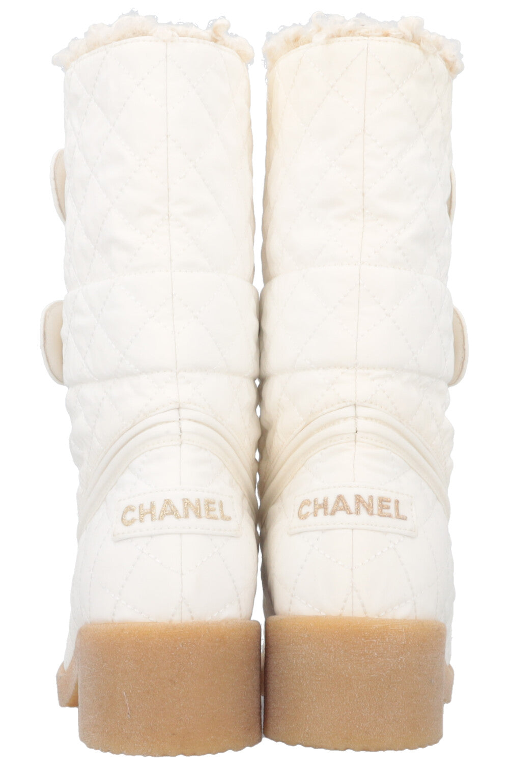 CHANEL Turnlock Boots Nylon White