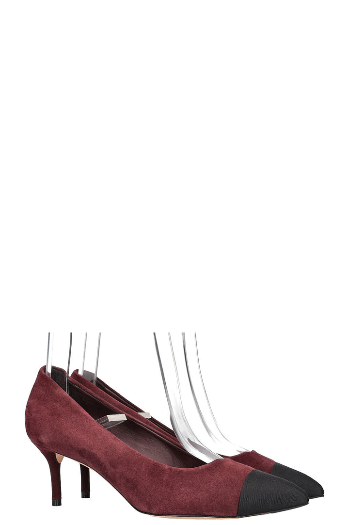 CHANEL Heels Suede Bordeaux