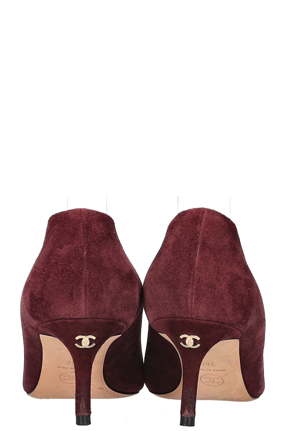CHANEL Heels Suede Bordeaux