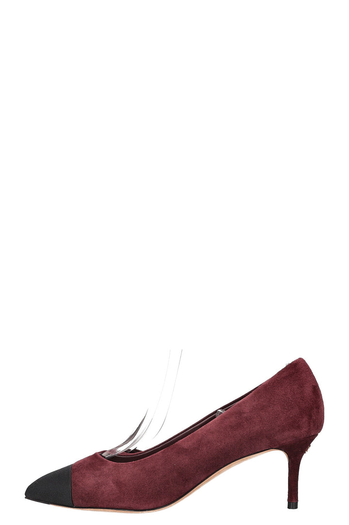 CHANEL Heels Suede Bordeaux