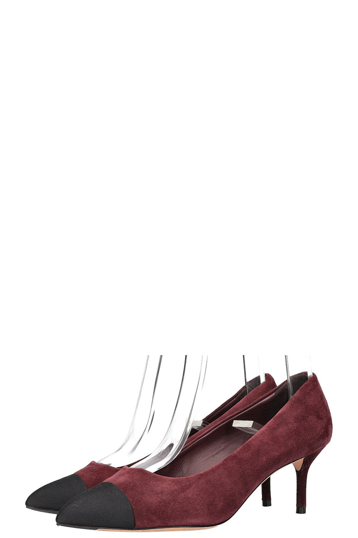 CHANEL Heels Suede Bordeaux