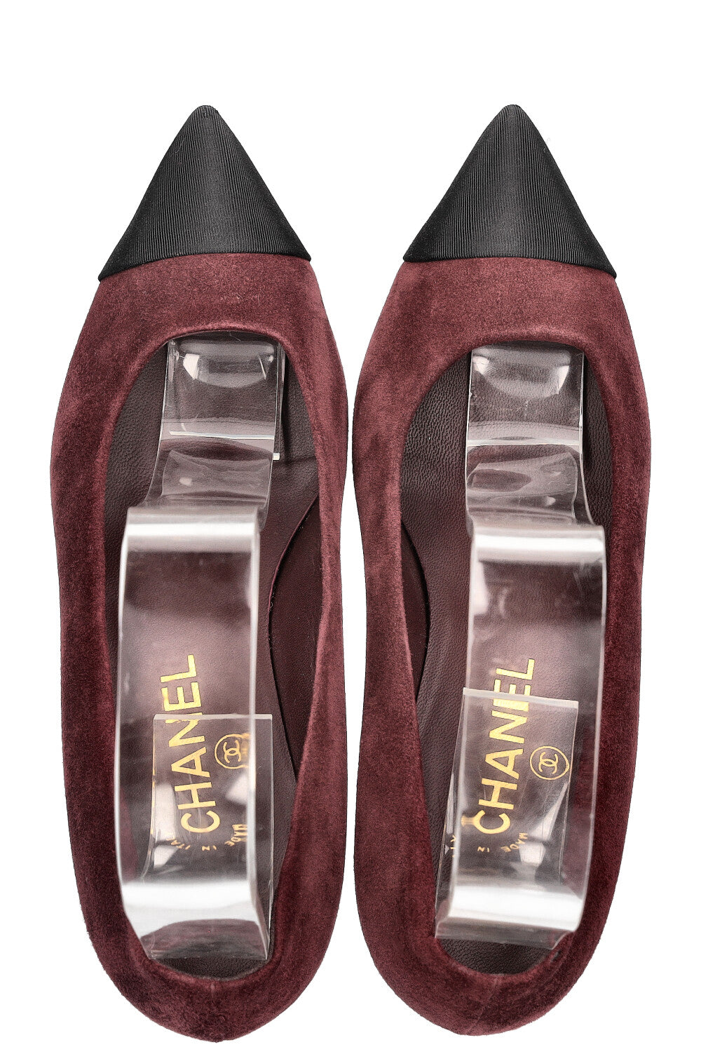 CHANEL Heels Suede Bordeaux