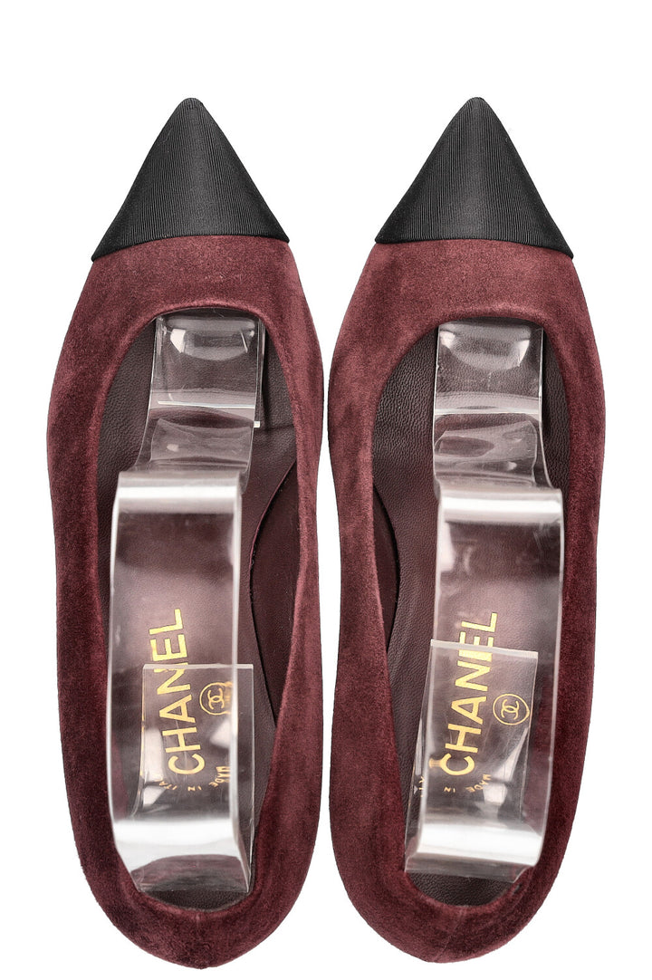 CHANEL Heels Suede Bordeaux