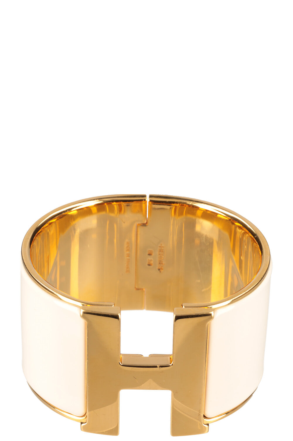 HERMÈS Extra Wide Clic Clac H Bracelet Craie – REAWAKE