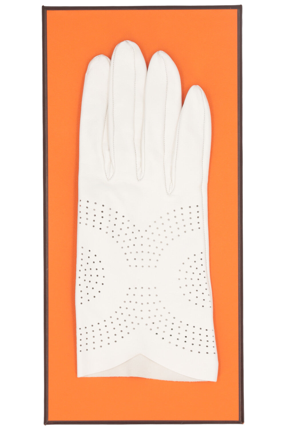 HERMÈS Laser Cut Gloves White