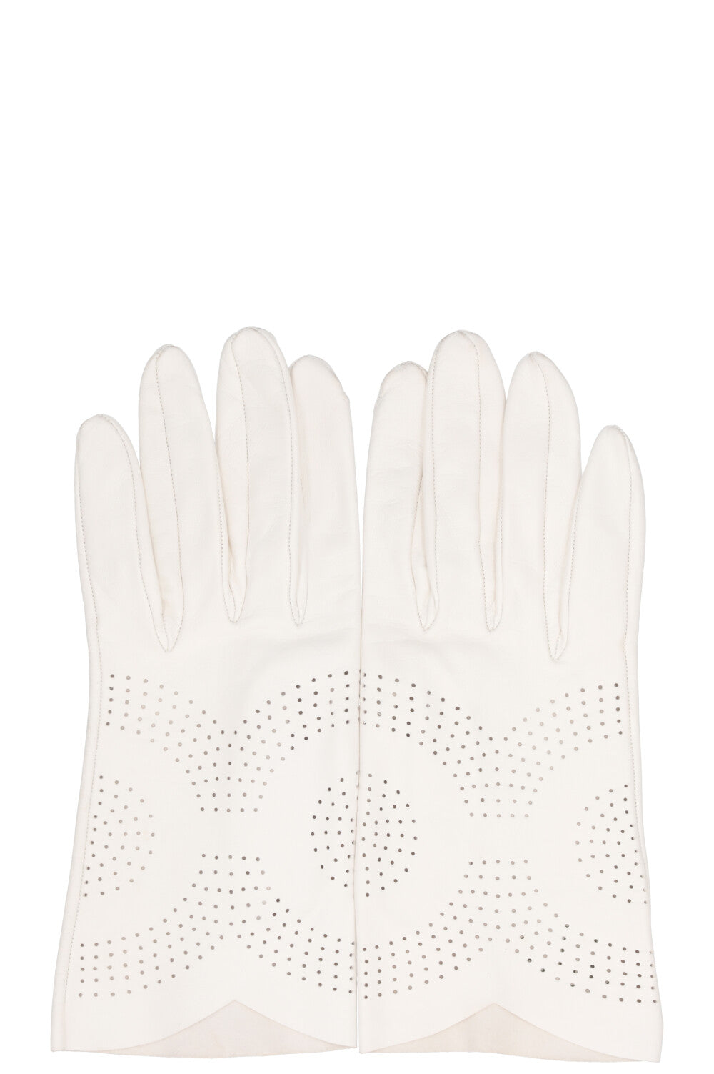 HERMÈS Laser Cut Gloves White