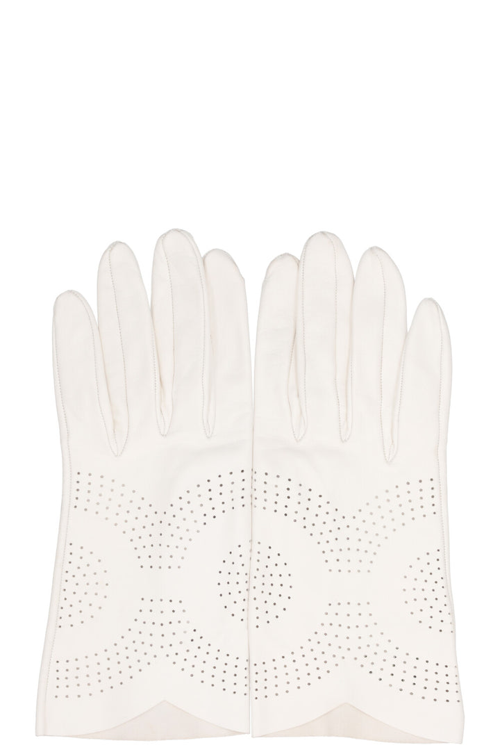 HERMÈS Laser Cut Gloves White