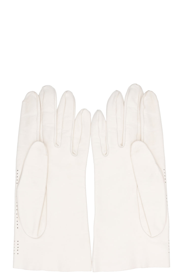 HERMÈS Laser Cut Gloves White