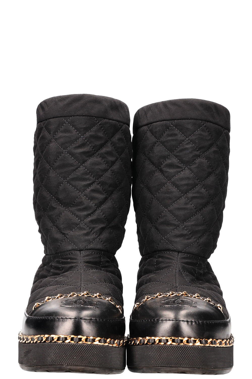 CHANEL Apres Ski Boots Nylon Black