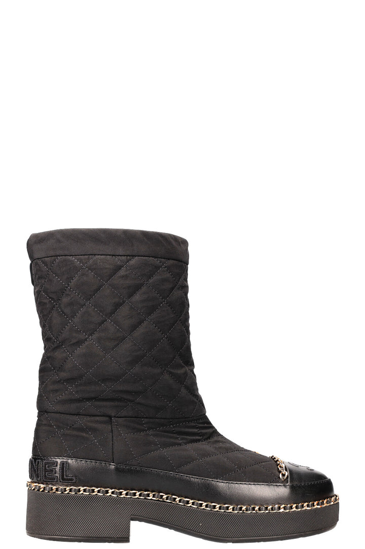 CHANEL Apres Ski Boots Nylon Black