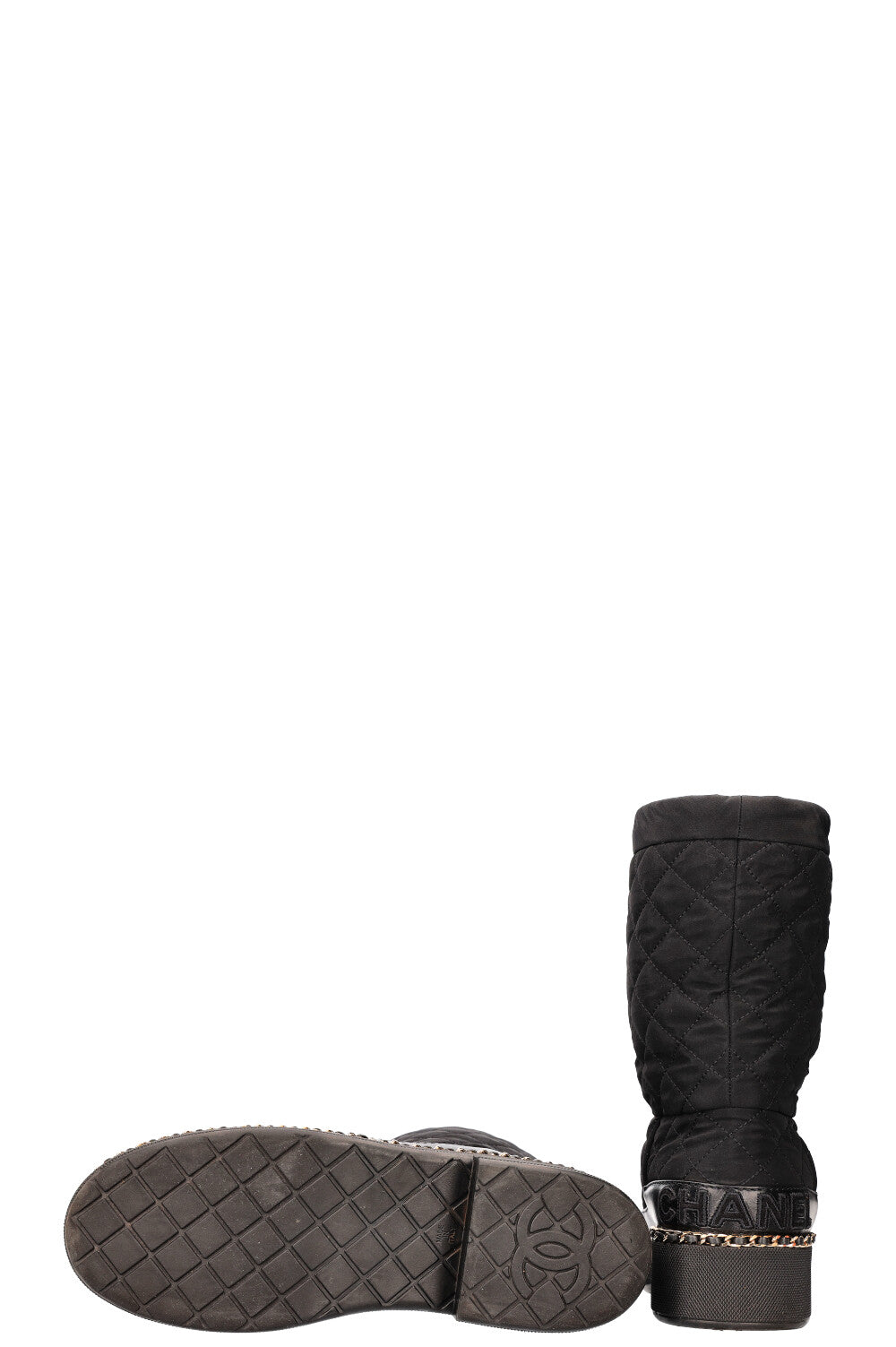 CHANEL Apres Ski Boots Nylon Black