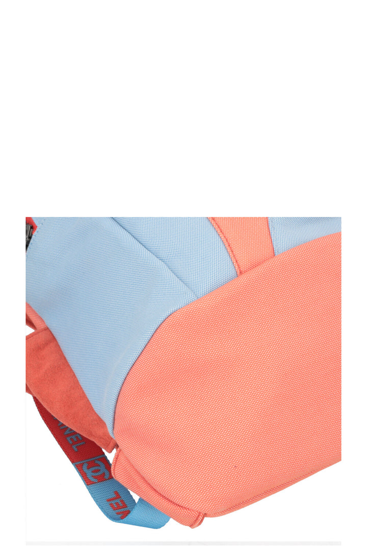 CHANEL Nylon Backpack Blue Orange