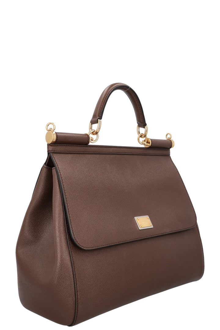DOLCE&GABBANA Maxi Sicily Bag Leather Brown