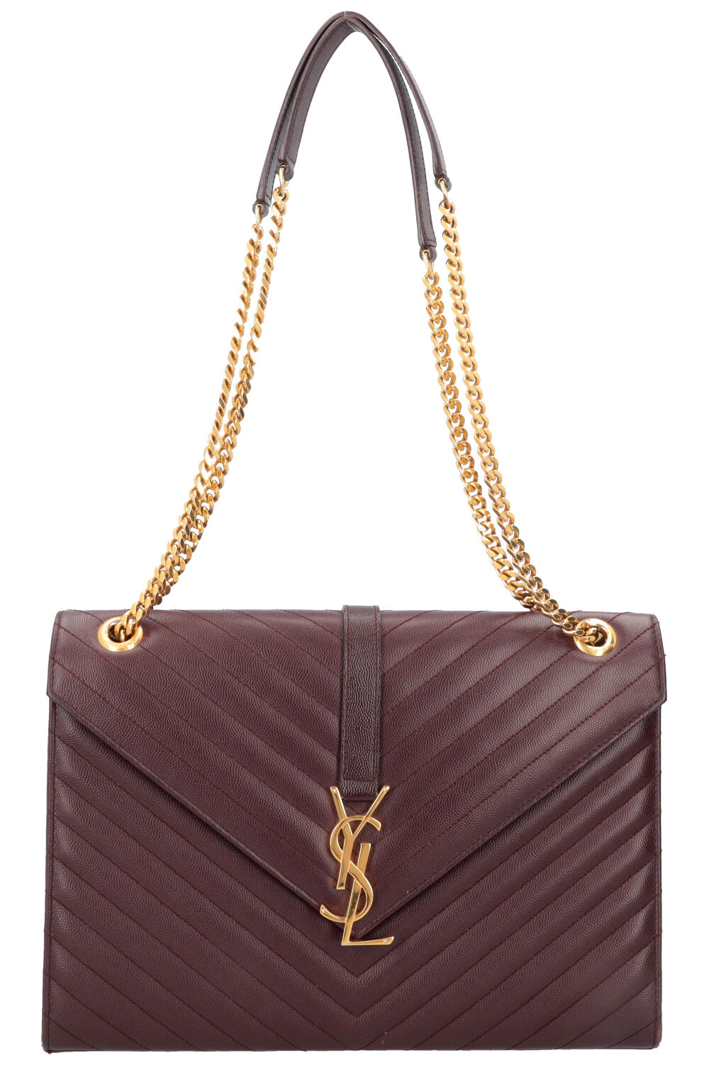 SAINT LAURENT Classic Envelope Bag Large Bordeaux