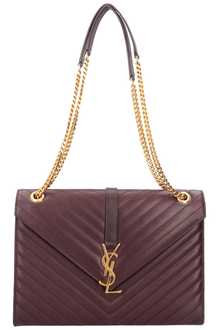 SAINT LAURENT Classic Envelope Bag Large Bordeaux