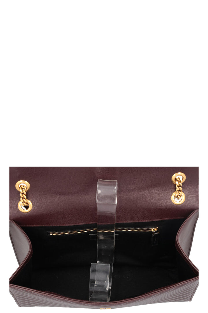 SAINT LAURENT Classic Envelope Bag Large Bordeaux