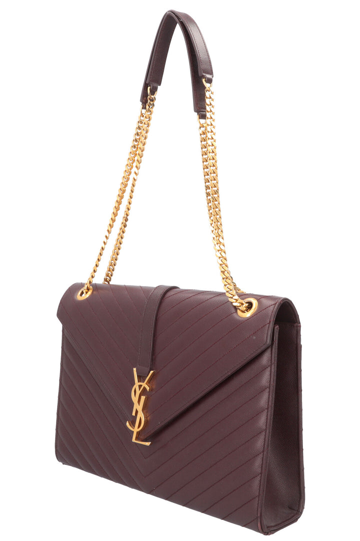 SAINT LAURENT Classic Envelope Bag Large Bordeaux