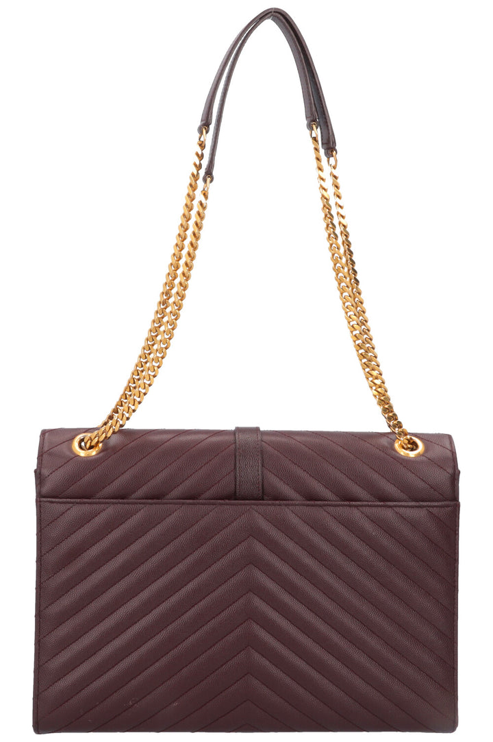 SAINT LAURENT Classic Envelope Bag Large Bordeaux