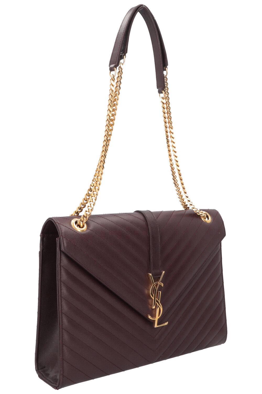 SAINT LAURENT Classic Envelope Bag Large Bordeaux