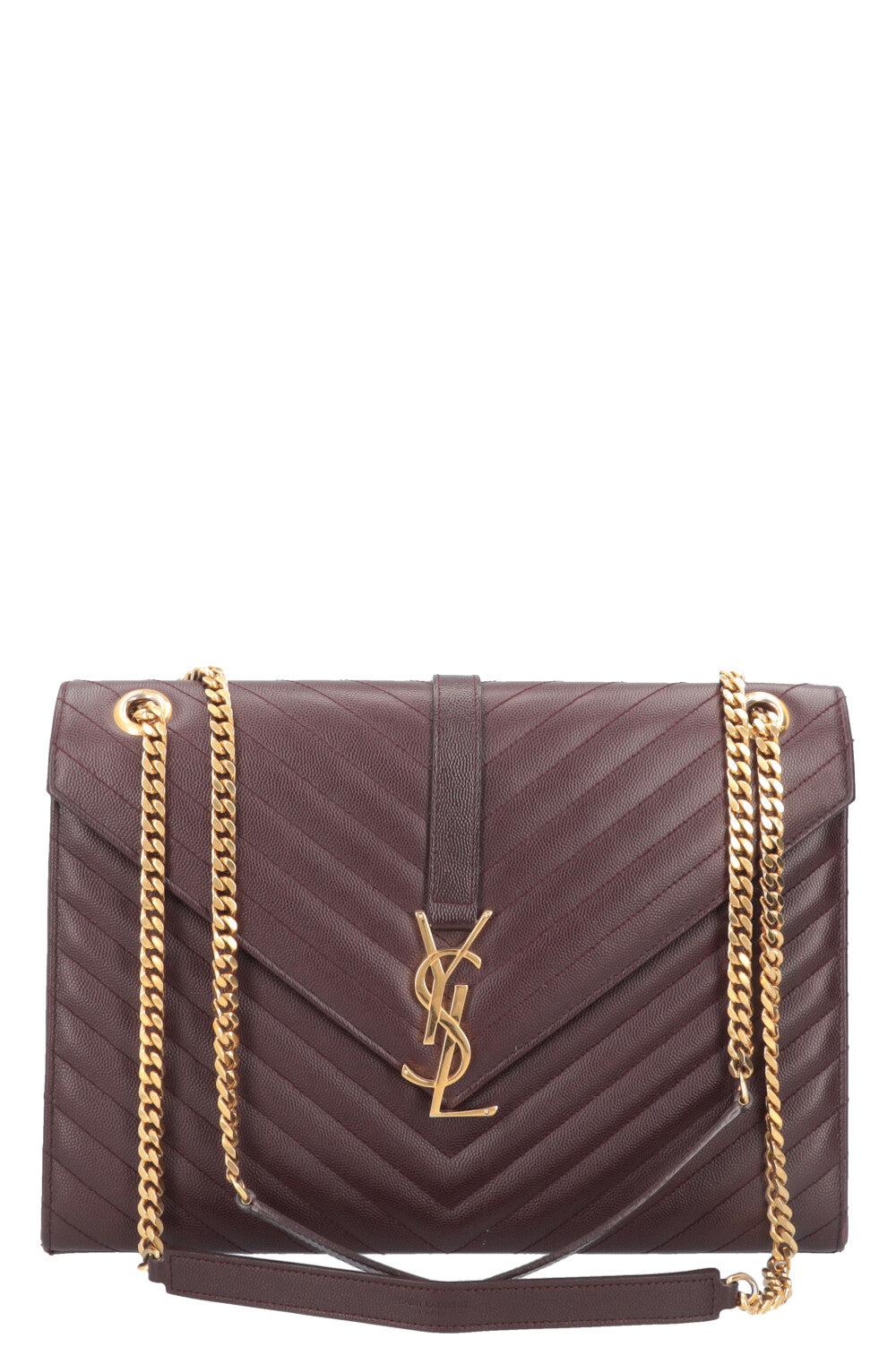 SAINT LAURENT Classic Envelope Bag Large Bordeaux