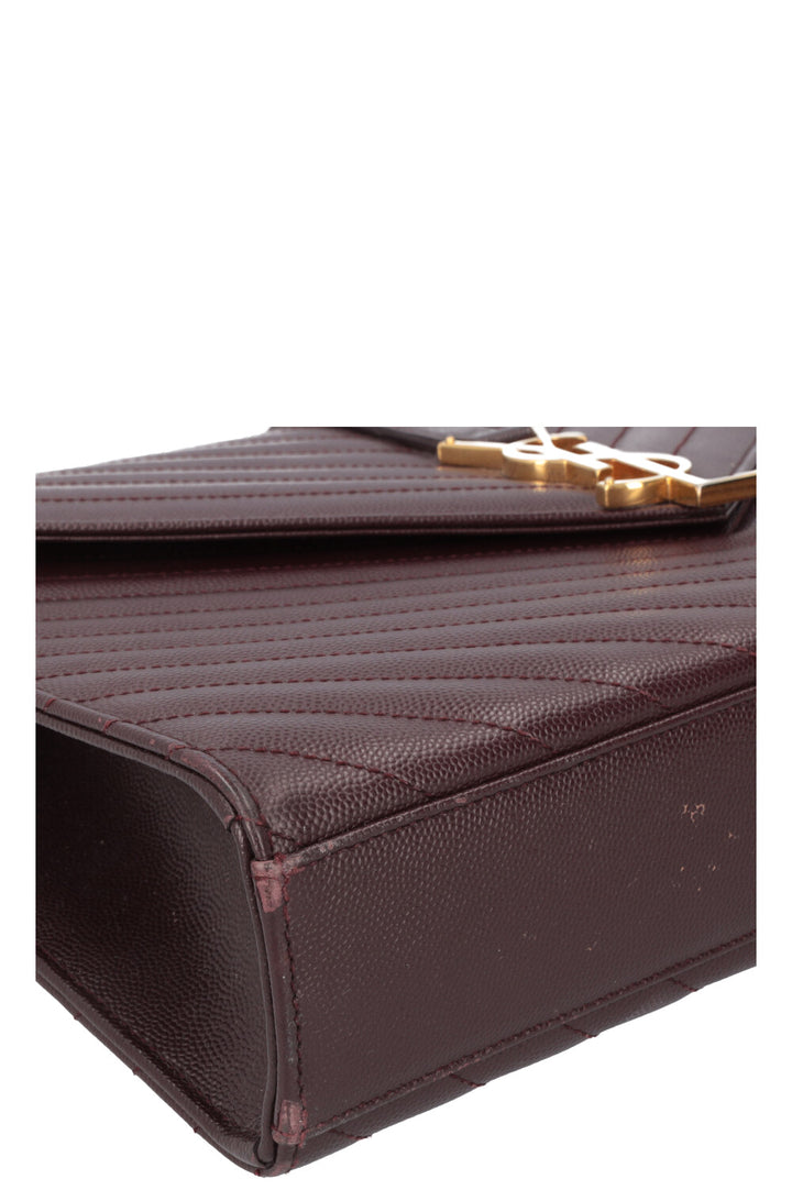 SAINT LAURENT Classic Envelope Bag Large Bordeaux