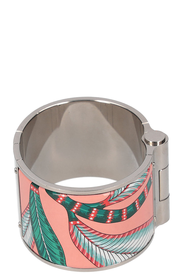 HERMÈS Bracelet Charnière Tropical Rose Vert