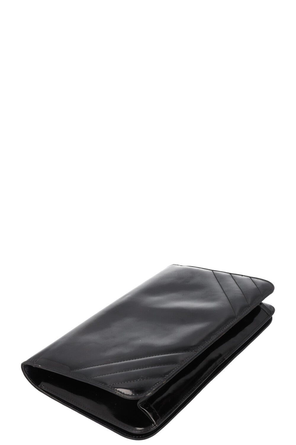 CHANEL Patent Leather Flap Bag Black