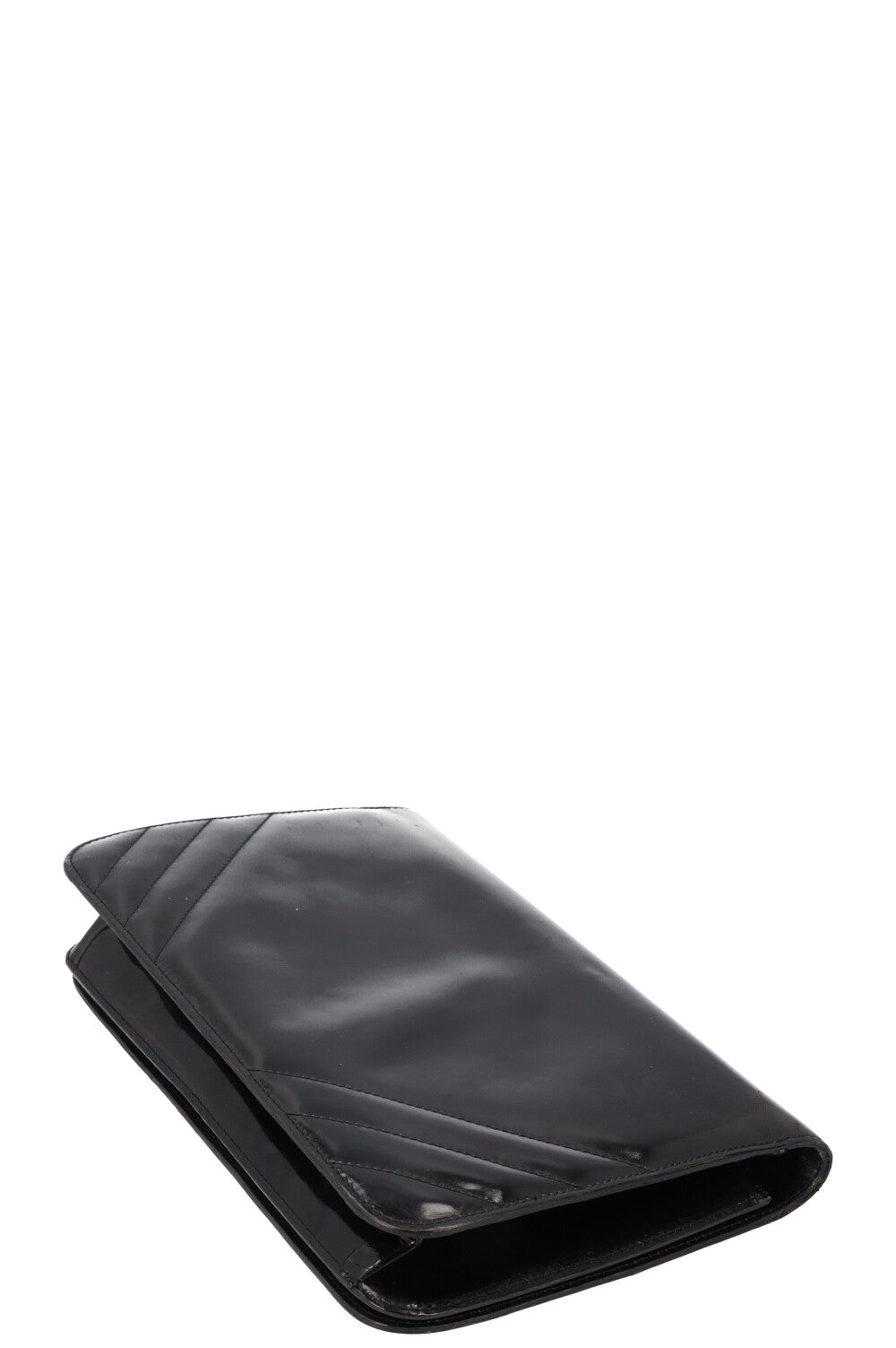 CHANEL Patent Leather Flap Bag Black