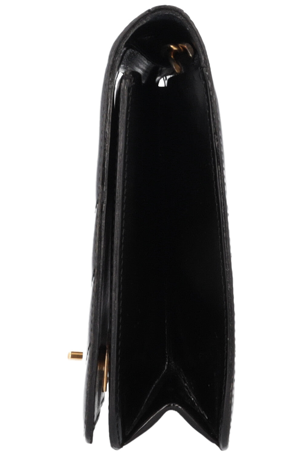 CHANEL Patent Leather Flap Bag Black