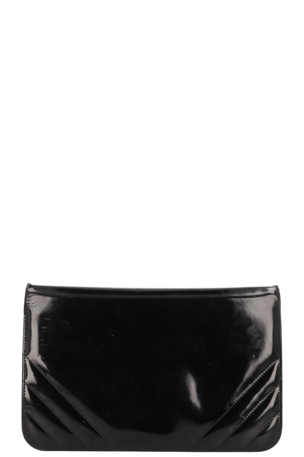 CHANEL Patent Leather Flap Bag Black