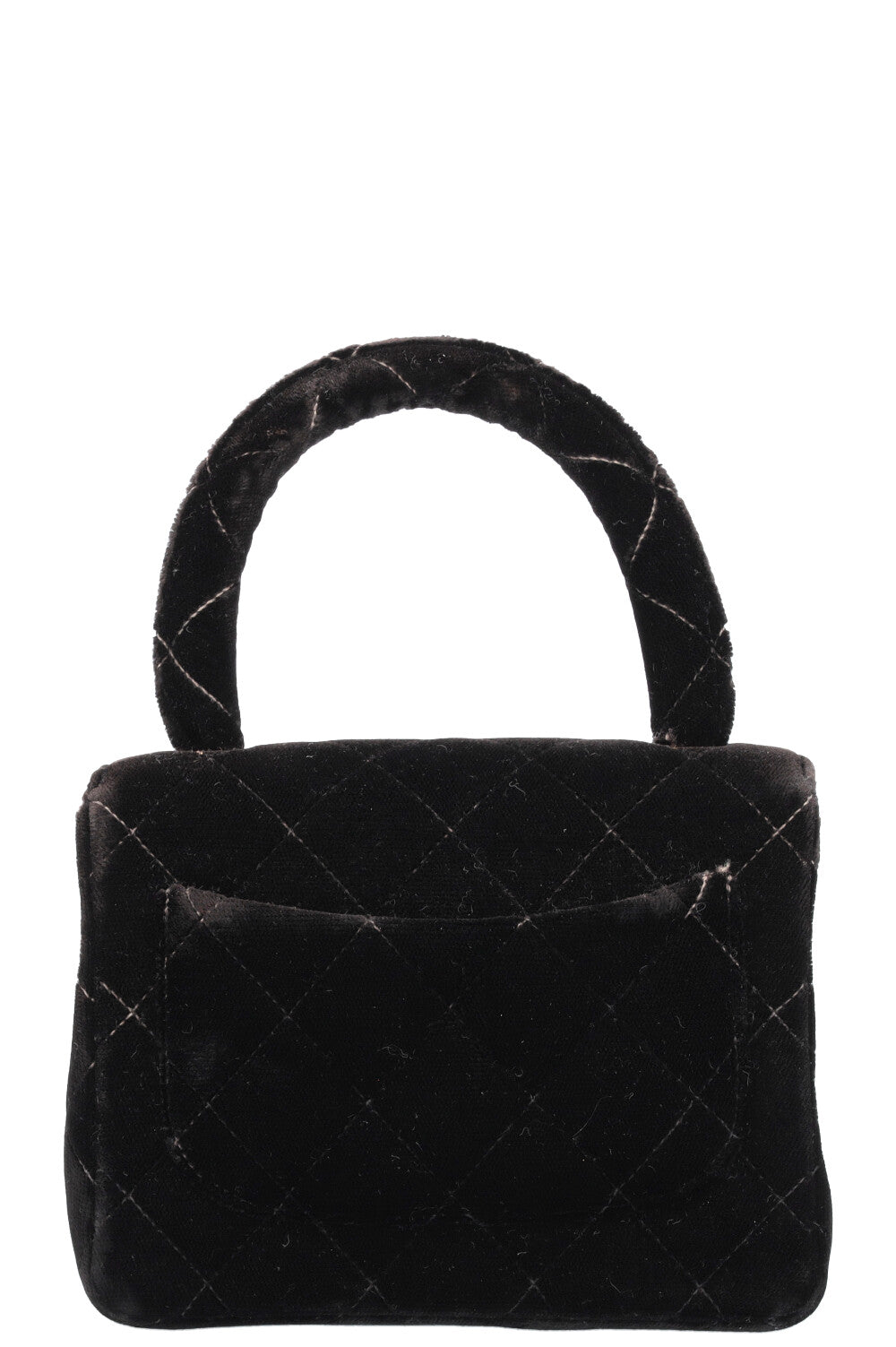 CHANEL Top Handle Mini Kelly Bag Velvet Black