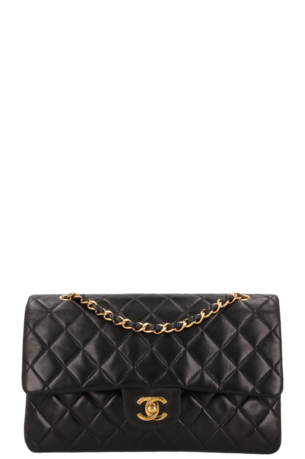 CHANEL Vintage Double Flap Bag Medium Black