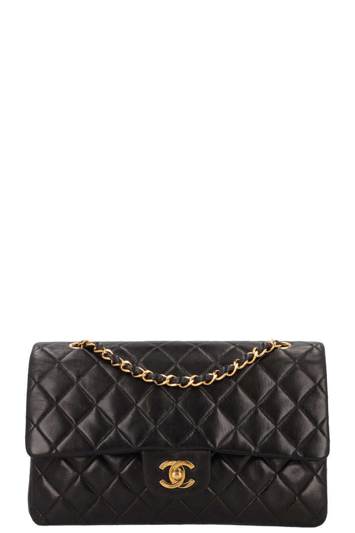 CHANEL Vintage Double Flap Bag Medium Black