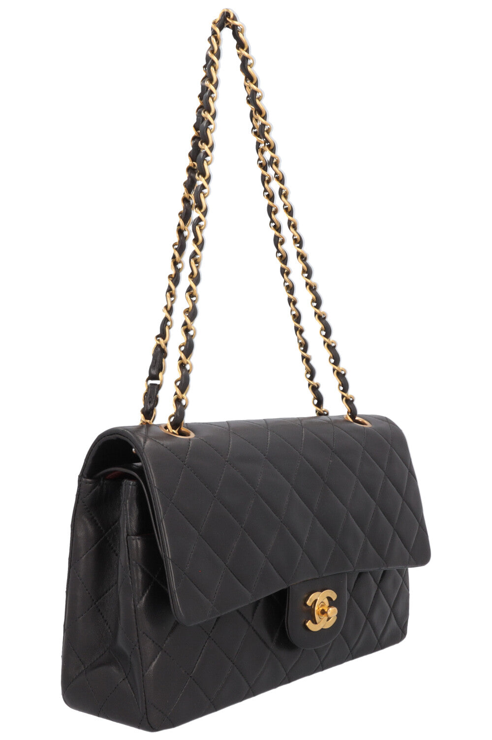 CHANEL Vintage Medium Double Flap Bag Black