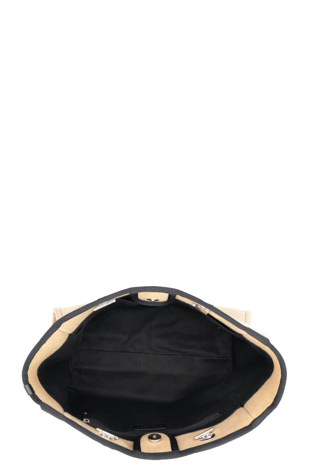 CHANEL Small Deauville Tote Bag Beige Black