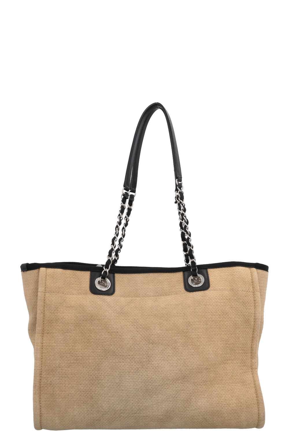 CHANEL Small Deauville Tote Bag Beige Black