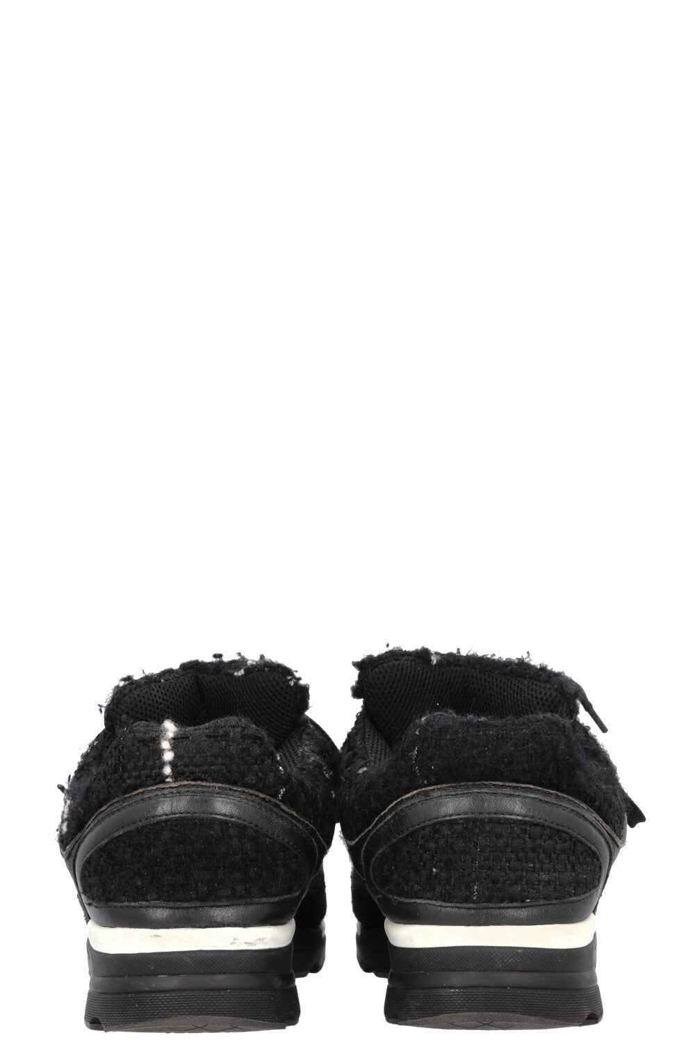 CHANEL Tennis Sneakers Tweed Black