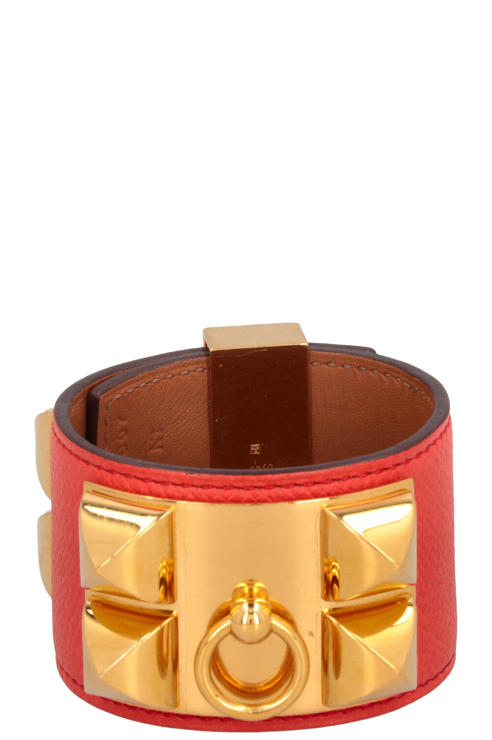 HERMÈS Collier de Chien Bracelet Epsom Red Gold