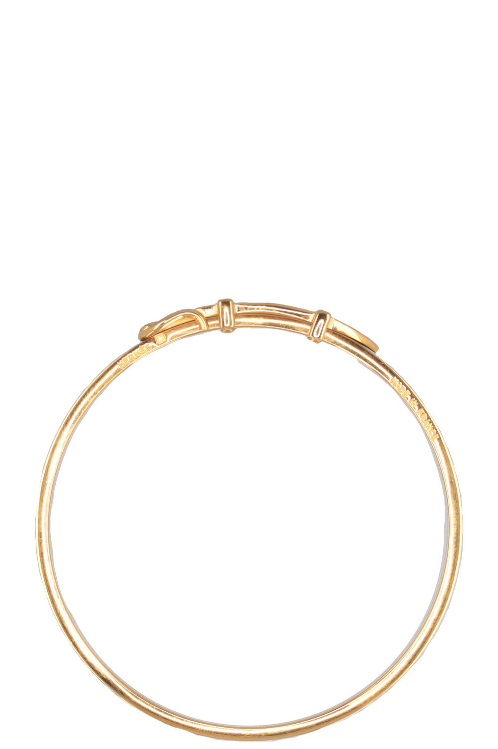HERMÈS Vintage Buckle Bracelet Gold Green
