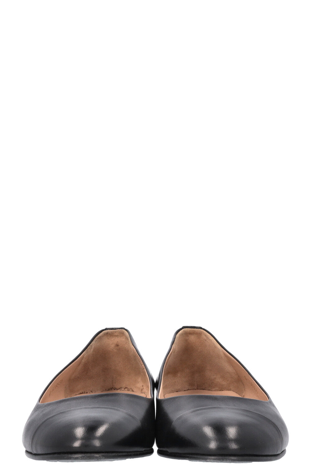 CHANEL Ballet Flats Black Leather
