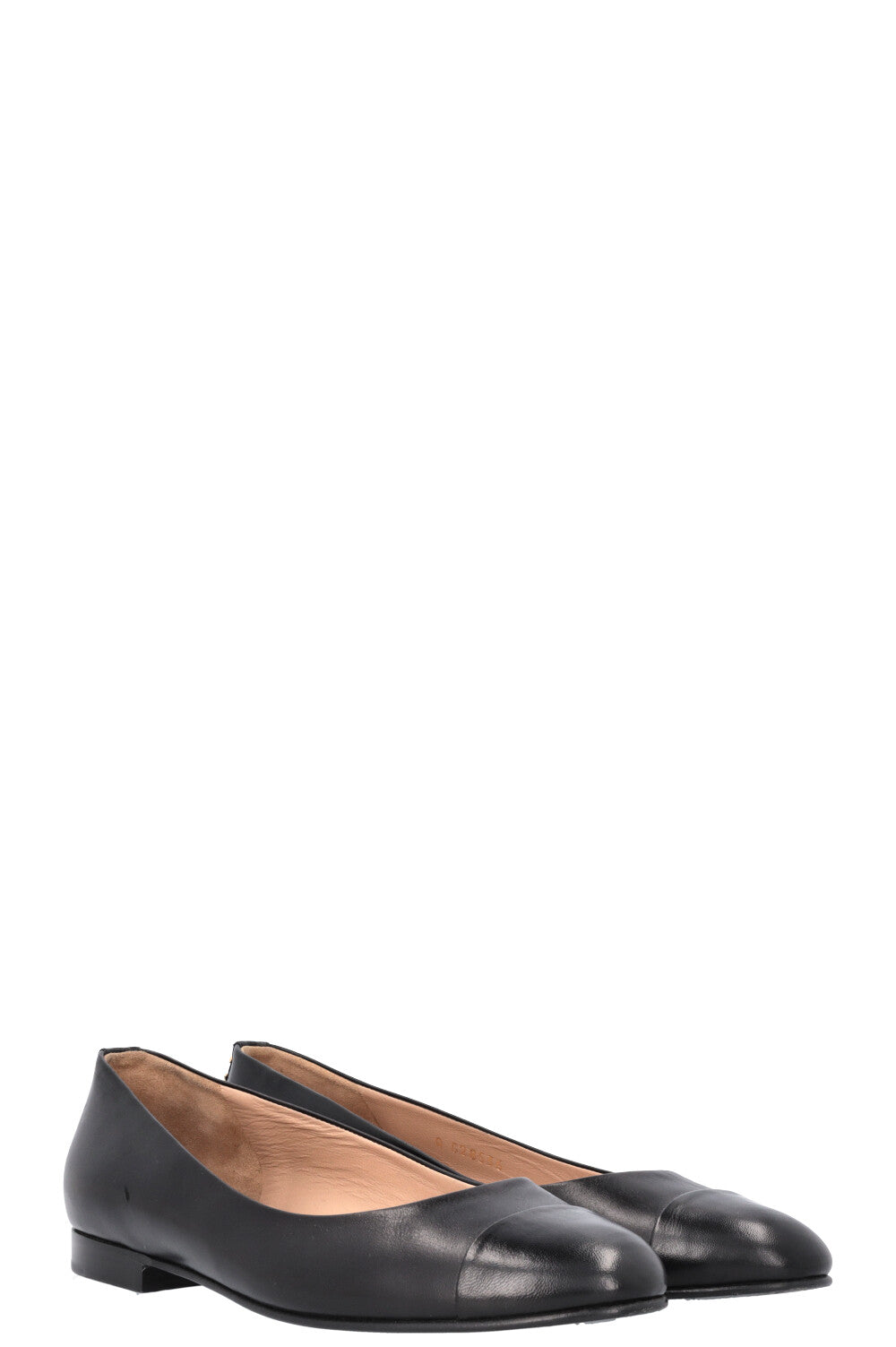 CHANEL Ballet Flats Black Leather