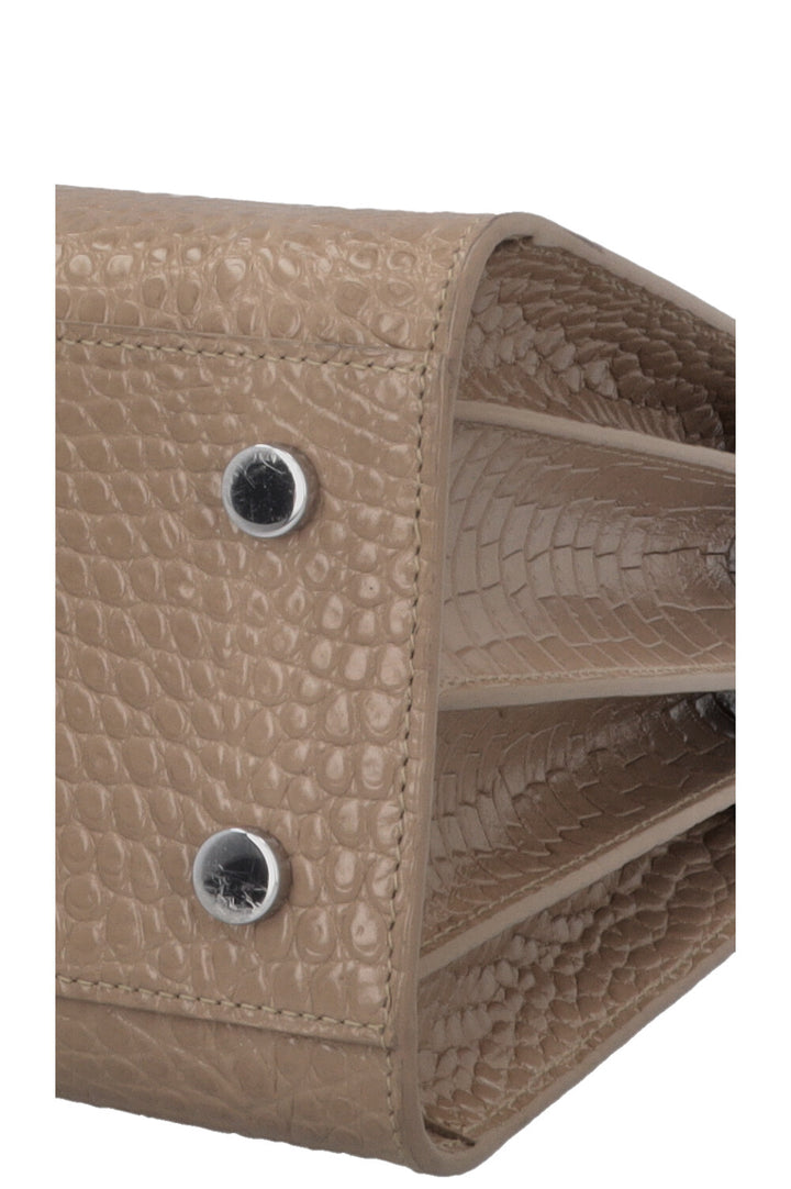 SAINT LAURENT Baby Sac de Jour Croc Embossed Brown