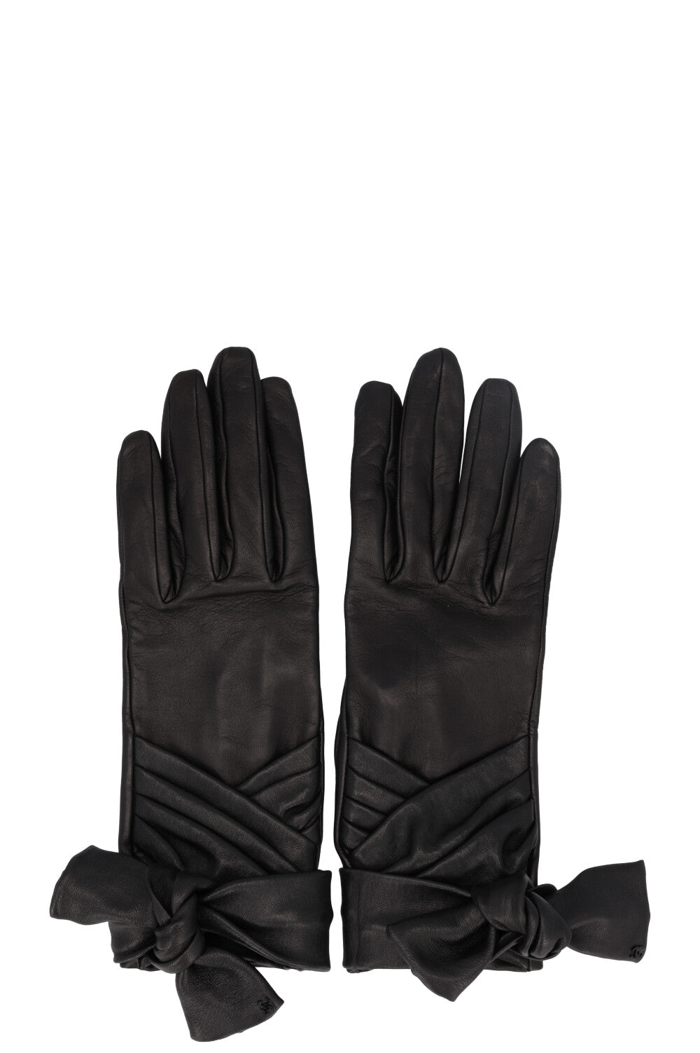 handschuhe chanel CHANEL Bow Pleated Gloves Black – REAWAKE