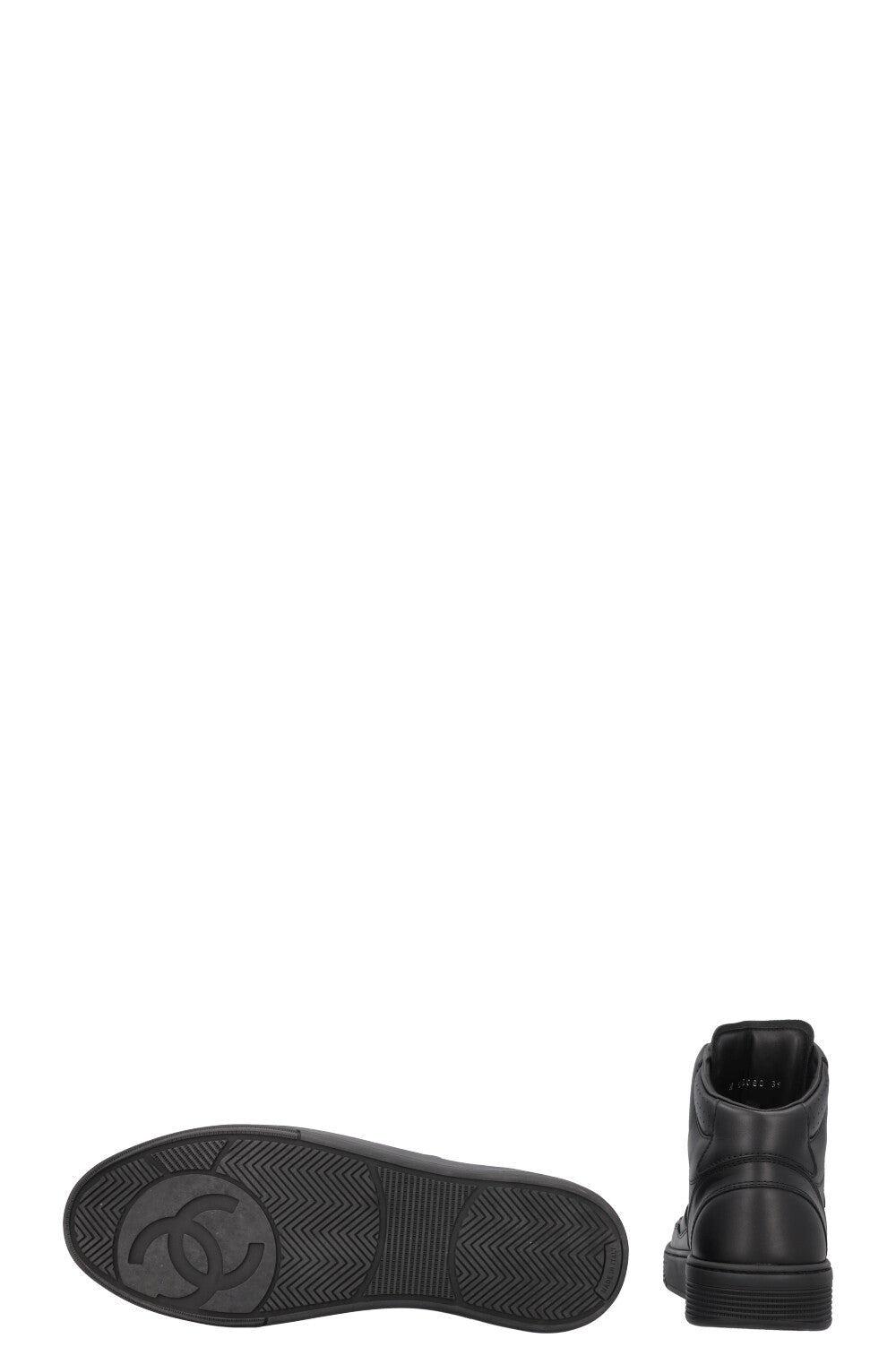 CHANEL High Top Sneaker Black Leather