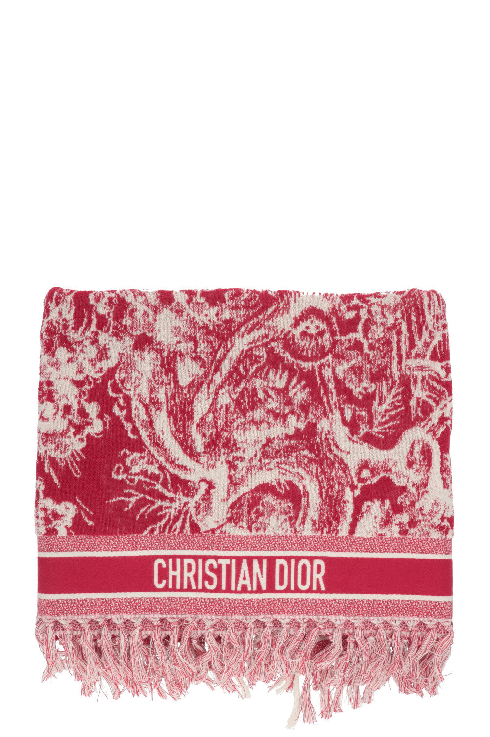 CHRISTIAN DIOR Reverse Toile De Jouy Towel Red
