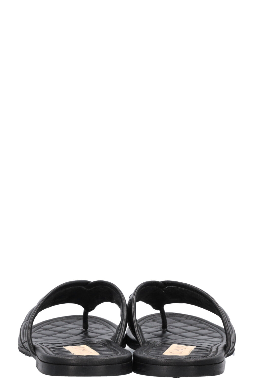 CHANEL Shamrock Flats Leather Black